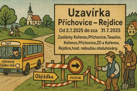 Uzavírka Příchovicemi - Rejdicemi