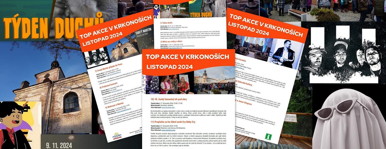 TOP akce v Krkonoších - listopad 2024